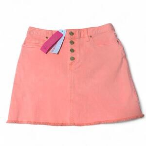 Lilly Pulitzer  Peach Papaya Denim Mini Skirt Size 8 NWT New with Tags